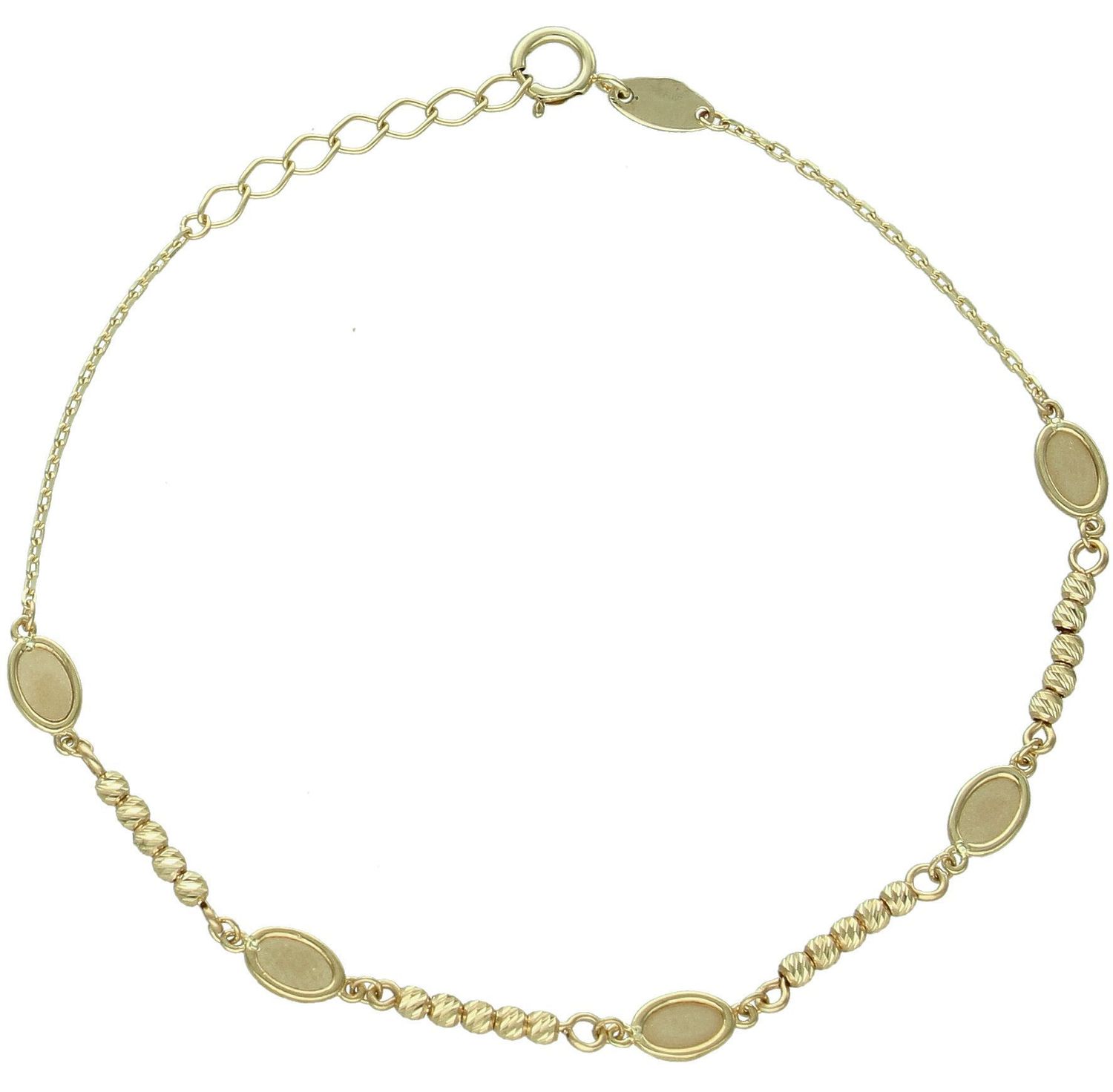 Bransoletka damska kółeczka grawerowane próba 375, BR 5886 375, Złota bransoletka wykonana z 9 karatowego żółtego złota. Bransoletka to idealny pomysł na prezent. Złota biżuteria o oryginalnej formie 2.jpg